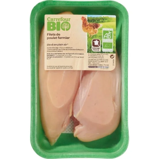 Filets de poulet fermier blanc Bio