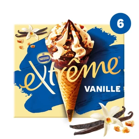 Glace Cône vanille pépites nougatine