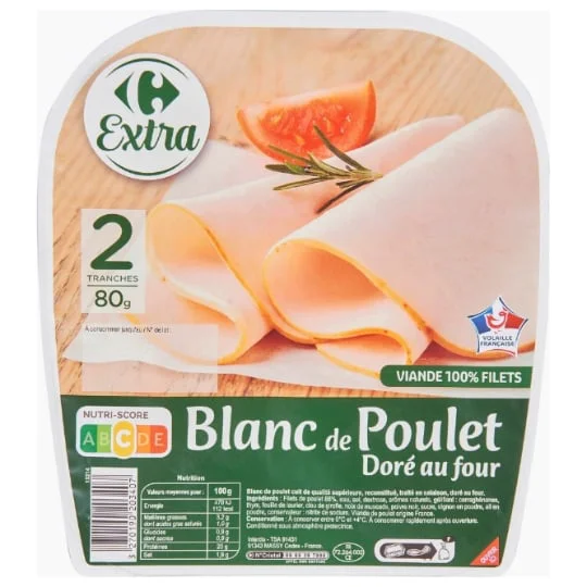 Blanc de poulet doré au four