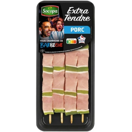 Brochettes au porc extra tendre nature x4