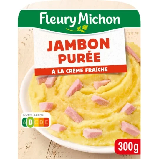 Plat cuisiné jambon purée à la crème fraîche