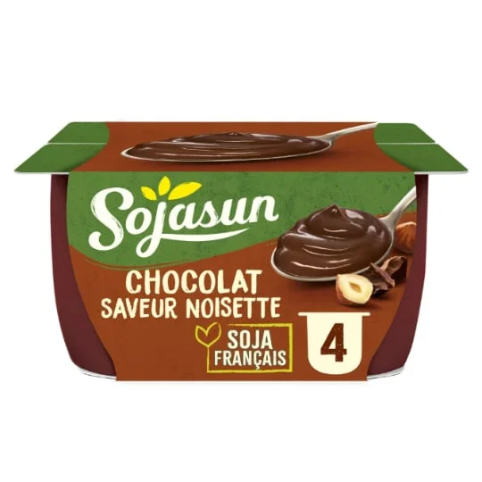 Dessert végétal soja chocolat saveur noisette