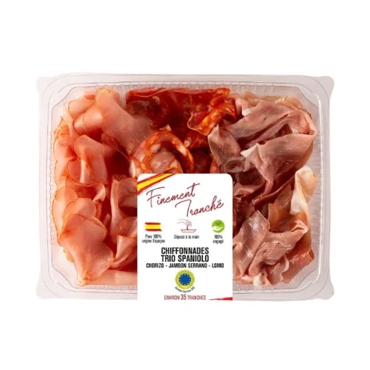 Chiffonnade trio spaniolo chorizo jambon serrano lomo