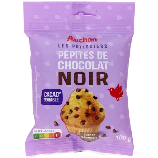 Pépites de chocolat, sachet refermable