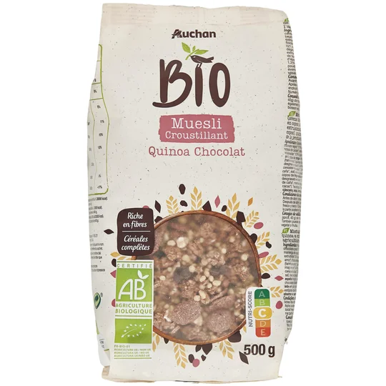 Muesli de céréales bio quinoa et chocolat