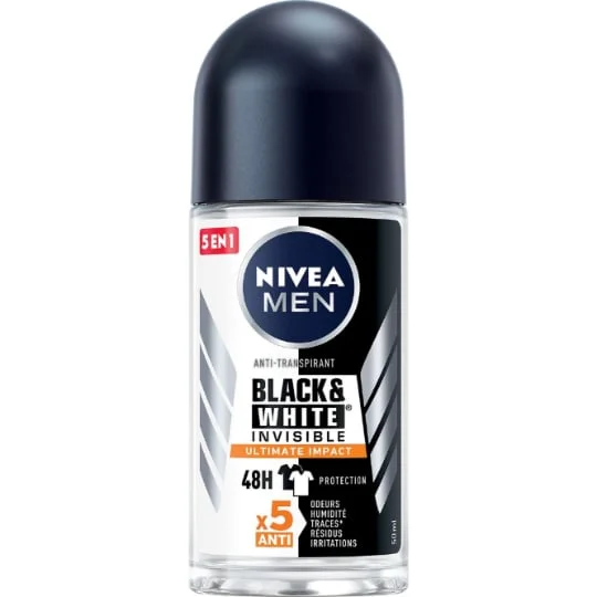 Déodorant homme anti-trace blanc et noir 48h