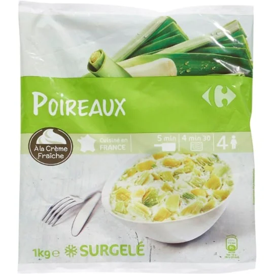 Légumes cuisinés poireaux à la crème