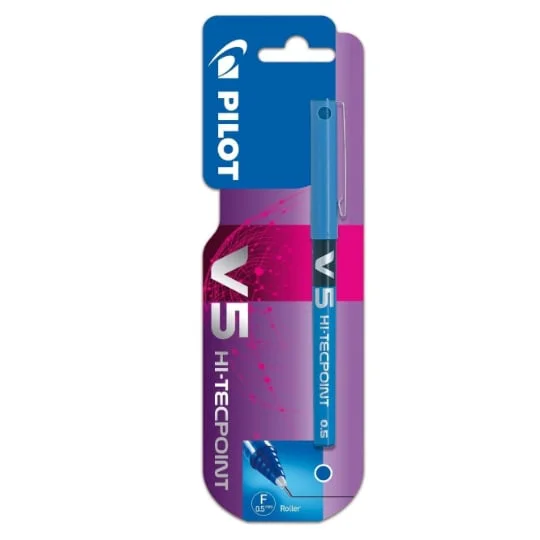 Stylo Rollerball Hi-Tecpoint fine V5 bleu