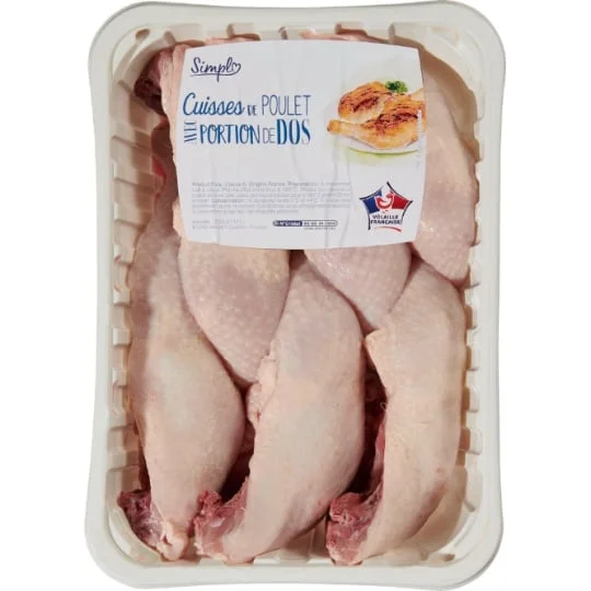 Cuisse de poulet blanc avec portion de dos