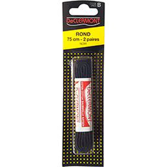 Lacets ronds noirs 75cm