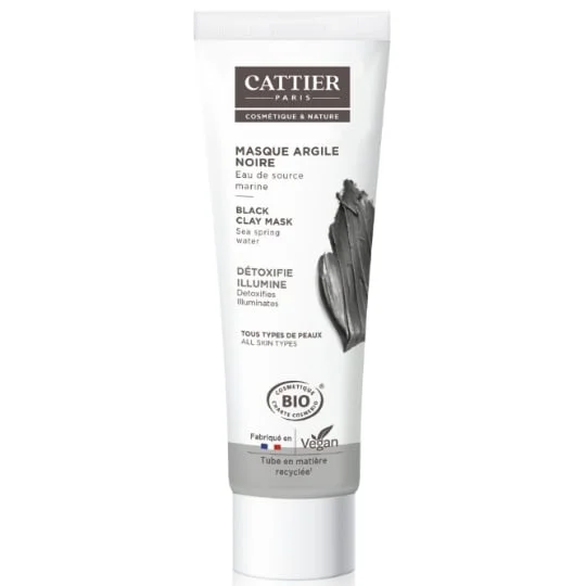 Masque Détoxifiant Argile Noire Illumine Tous Types De Peaux Eau De Source Marine Bio Cosmétique & Nature