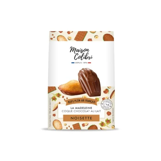 Madeleine noisette chocolat au lait
