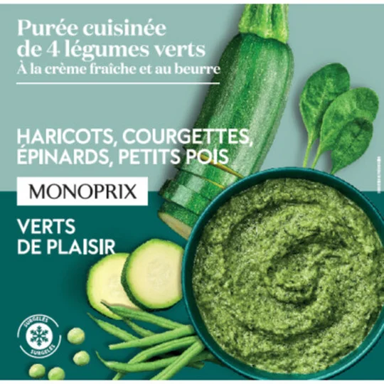 Purée cuisinée 4 légumes verts