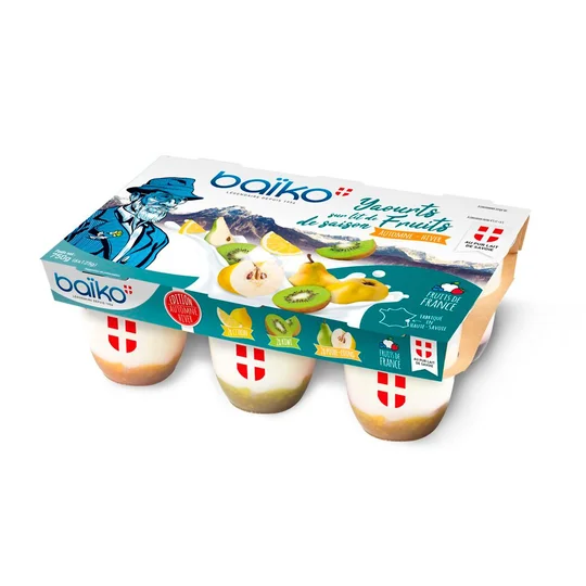 Yaourts sur lit de fruits de saison