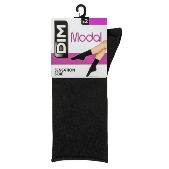 Mi-chaussettes femme noir T39/42 Modal