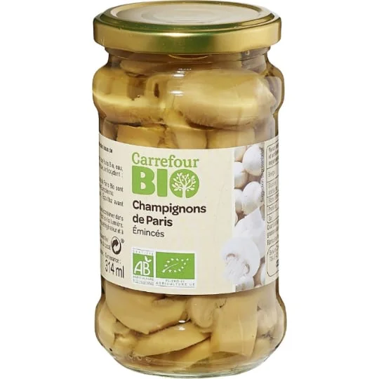 Champignons bio de Paris émincés