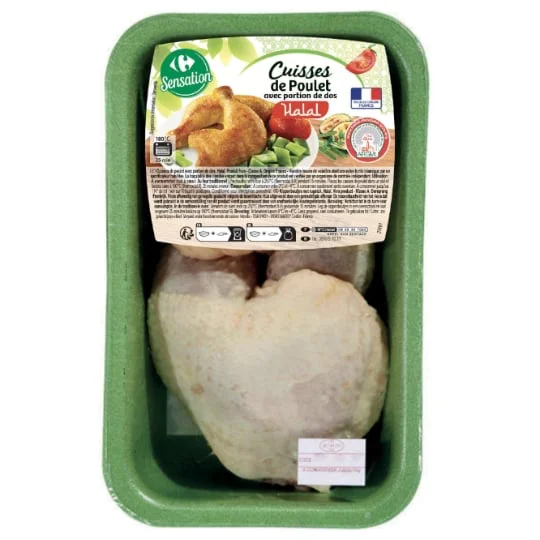 Cuisses de poulet avec portion de dos halal