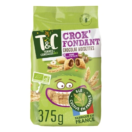 Céréales fourrées chocolat noisette sans huile de palme Bio