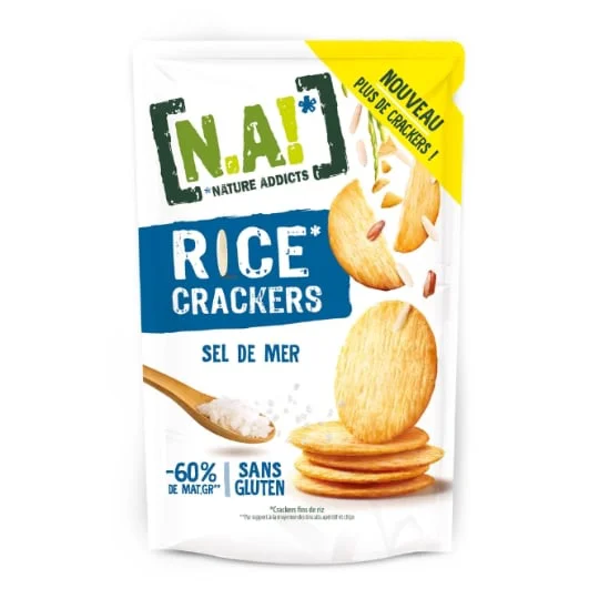 Biscuits apéritifs crackers de riz sel de mer