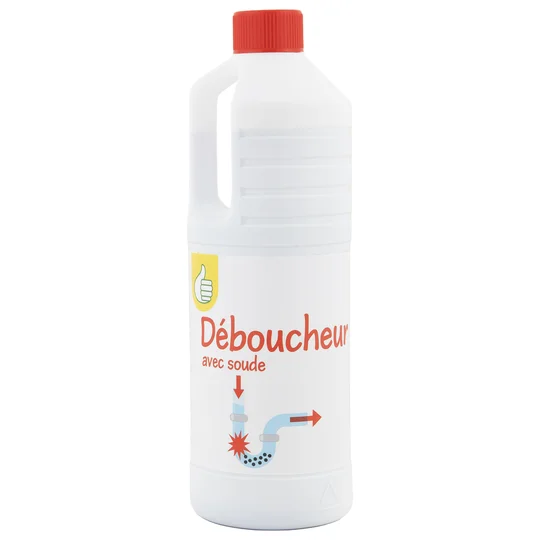 Déboucheur liquide pour canalisations avec soude