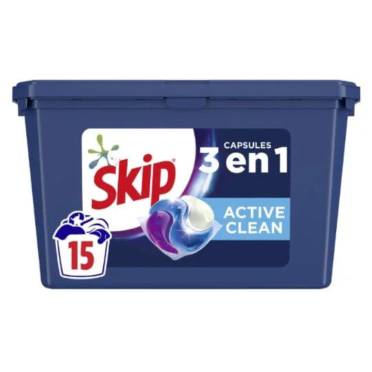 Lessive capsules 3-en-1 Active clean