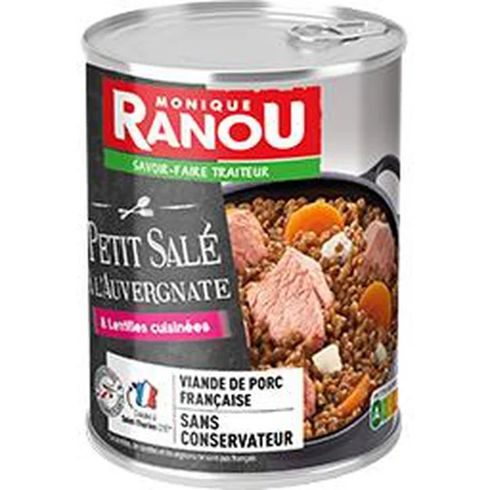 Petit salé à l'auvergnate & lentilles cuisinées