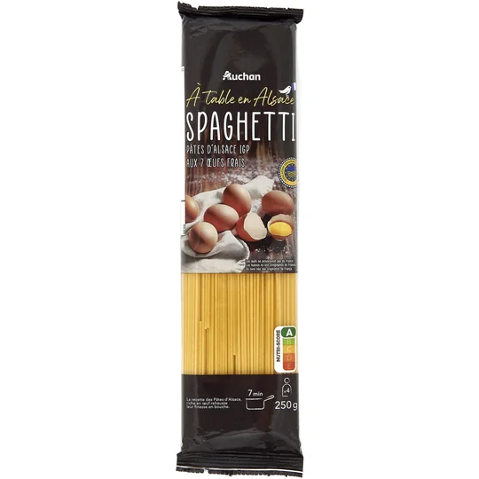 Pâtes d'Alsace spaghetti aux Oeufs frais blé français
