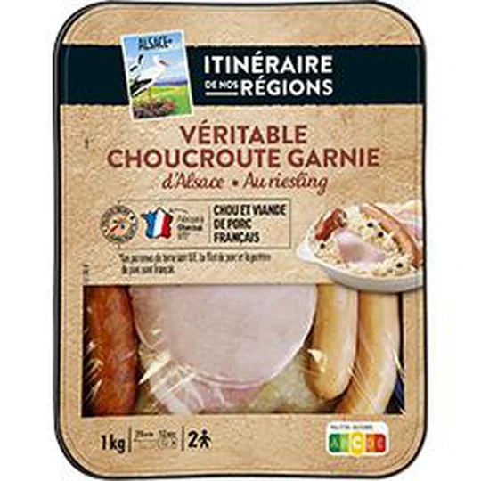 Véritable choucroute garnie d'Alsace au riesling