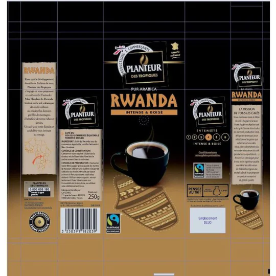 Café moulu Rwanda intense et boisé