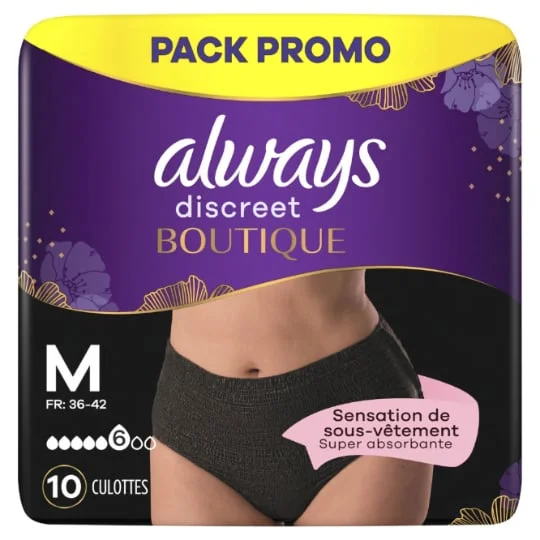 Culottes Fuites Urinaires Discreet Boutique NoirTaille M
