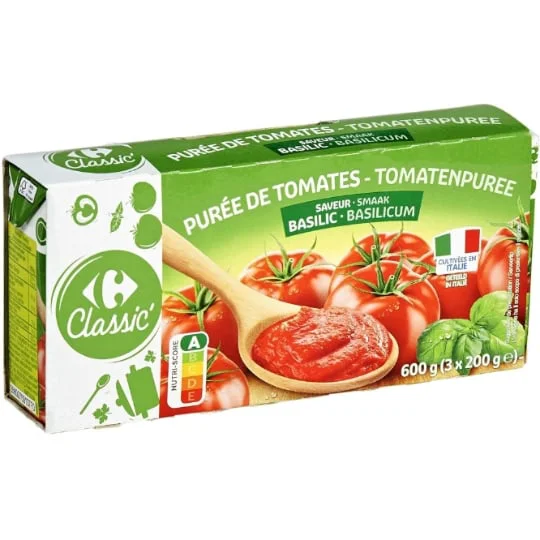 Purée de tomates basilic