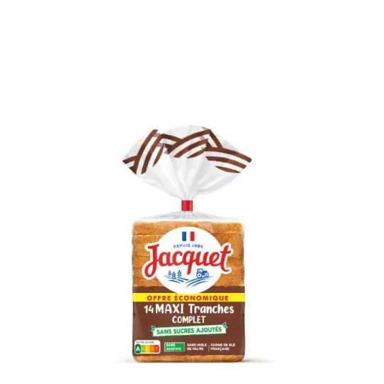 Pain de mie complet maxi tranches sans sucre ajouté