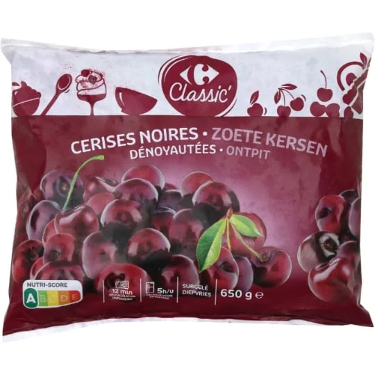 Cerises noires dénoyautées