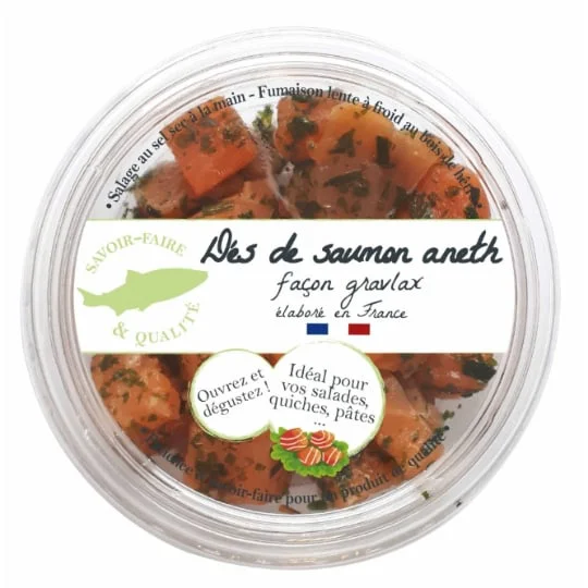 Dés de Saumon Aneth Façon Gravlax
