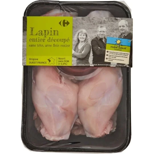 Lapin entier découpé