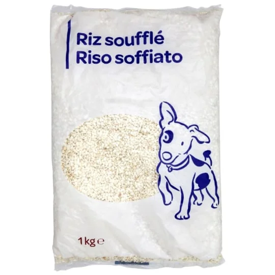 Riz pour chien soufflé