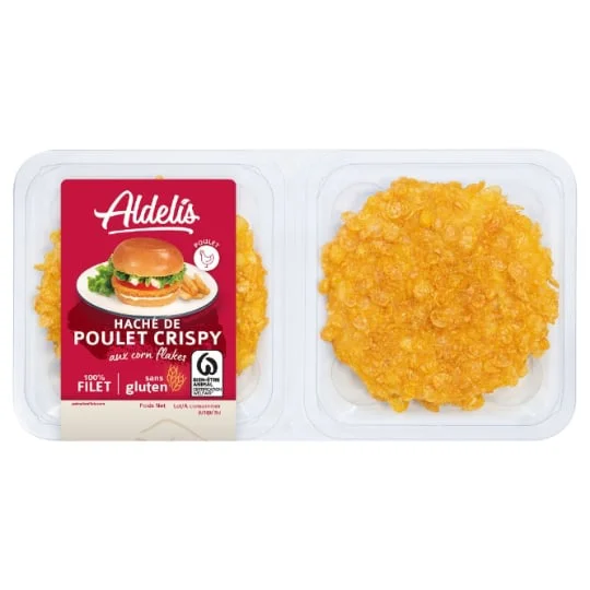 Haché de poulet crispy corn flakes