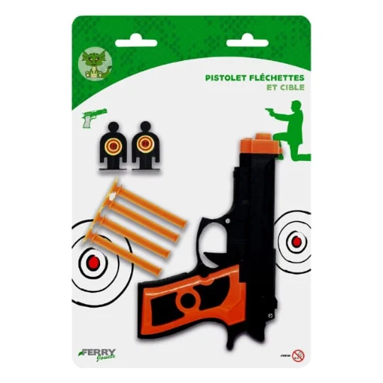 Pistolet 2 cibles et 4 flechettes