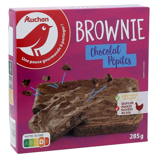 Brownie chocolat pépites sans huile de palme