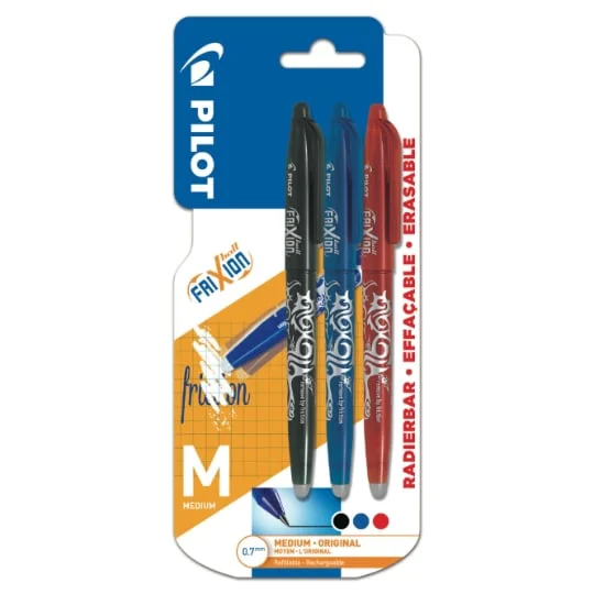 Stylo Roller Frixion Ball effaçable medium 3 couleurs