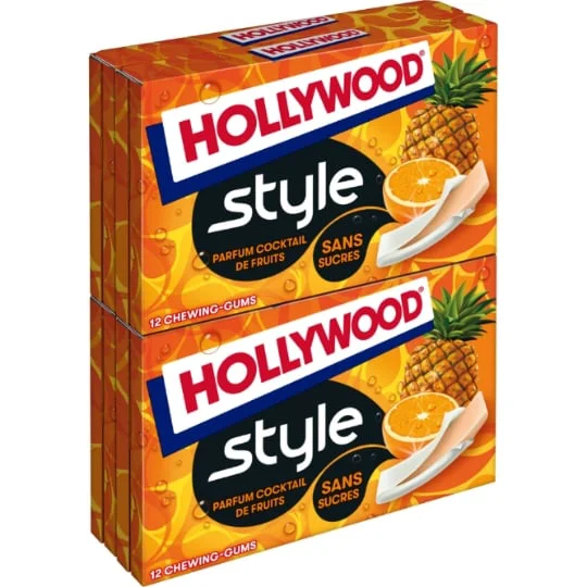 Chewing-gum au coktail de fruits sans sucres - 4x12