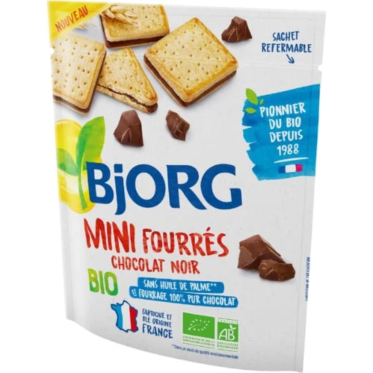Biscuits Bio mini fourres chocolat noir