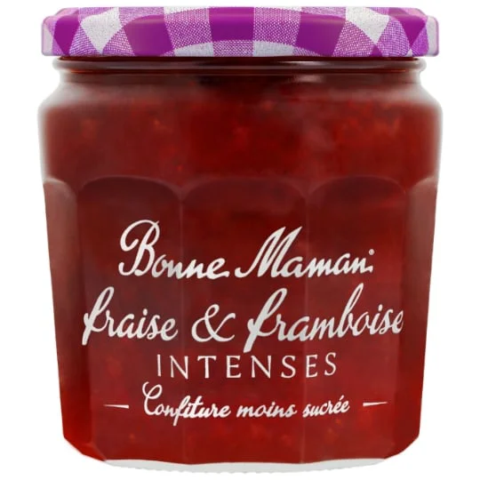Confiture fraise et framboise intense