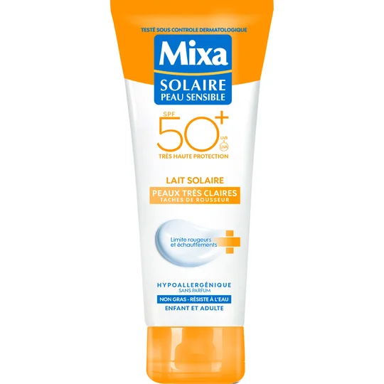 Lait solaire peaux très claires enfants & adultes SPF50+