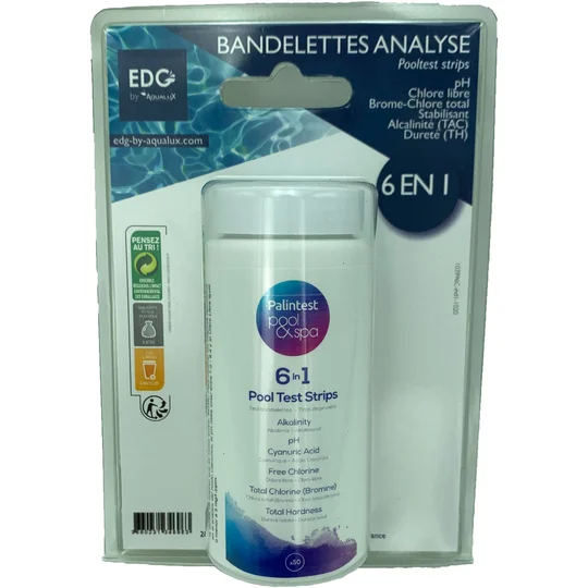 Bandelettes d'analyse 6 en 1 pour piscine