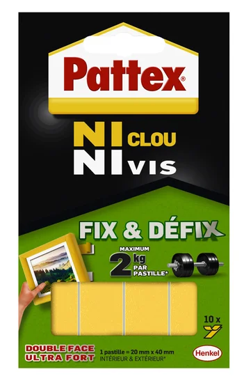 10 pastilles double face Fix&Defix, Ni Clou Ni Vis