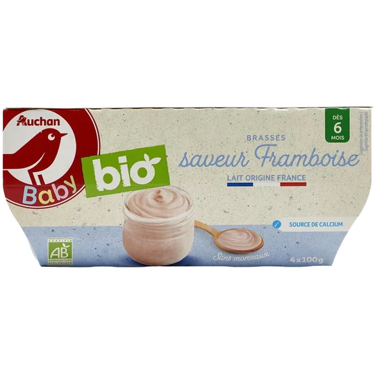 Pot dessert lacté brassé framboise dès 6 mois