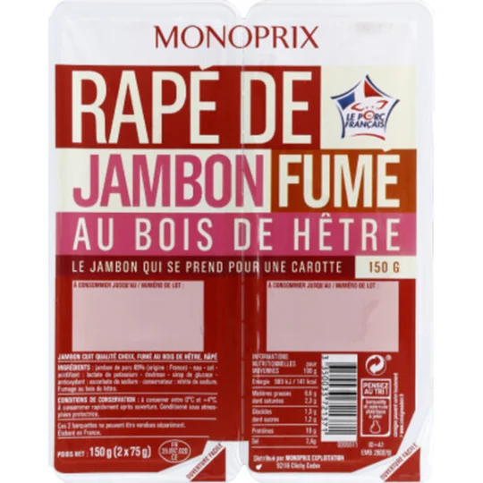 Râpé De Jambon Fumé Au Bois De Hêtre
