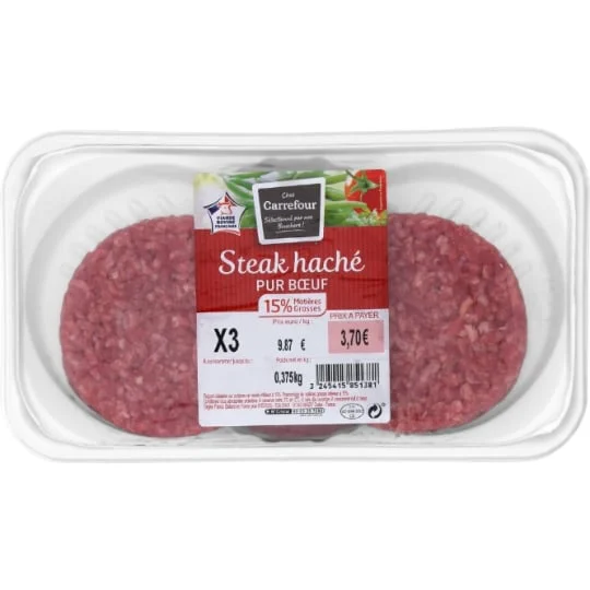 Steaks hachés pur boeuf 15% MG