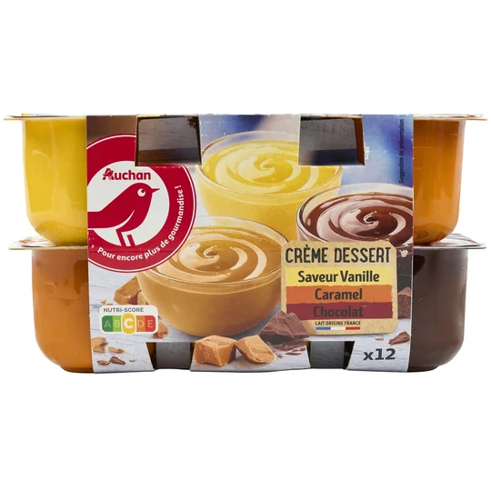 Crème dessert au chocolat à la vanille et au caramel